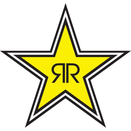 Factory Effex Die-Cut 12x4&quot; Rockstar Star Logo Sticker - 15-94730